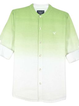CHARCHIT - Boys Full Sleeves Ombre Mandarin Collar Casual Shirt