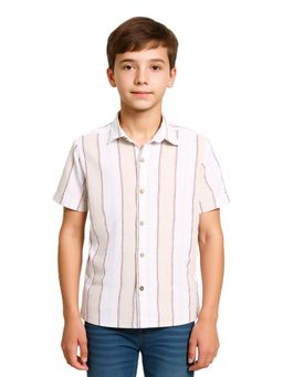 CAVIO - Boys Half Sleeves Striped Shirt Multi-Color