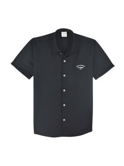 CAVIO - Boys Half Sleeves Solid Shirt Black