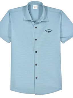 CAVIO - Boys Half Sleeves Solid Shirt Blue