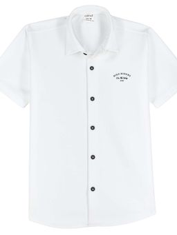CAVIO - Boys Half Sleeves Solid Shirt White