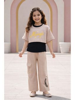 devils n angels - Onion Pink Crop Top And Cargo Pant With T-Shirt