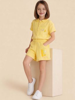 U.S. POLO ASSN. - Girls Mid Rise Comfort Fit Shorts Yellow