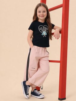 U.S. POLO ASSN. - Girls Brand Pattern Regular Fit T-Shirt Blue