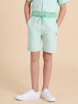 U.S. POLO ASSN. - Kids Boys Textured Regular Fit Shorts Green