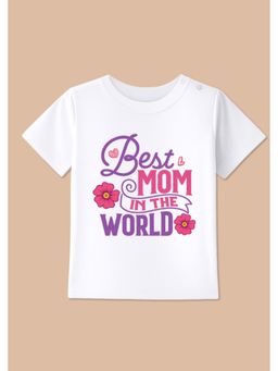 BLUSHES - Half Sleeves Best Mom In The World Typography T-Shirt