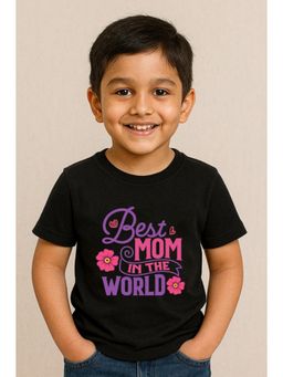 BLUSHES - Half Sleeves Best Mom In The World Typography T-Shirt