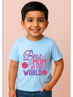BLUSHES - Half Sleeves Best Mom In The World Typography T-Shirt