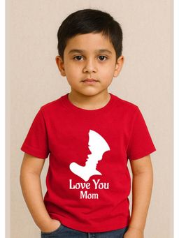 BLUSHES - Half Sleeves Love You Mom Printed T-Shirt