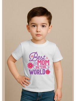 BLUSHES - Half Sleeves Best Mom In The World Typography T-Shirt