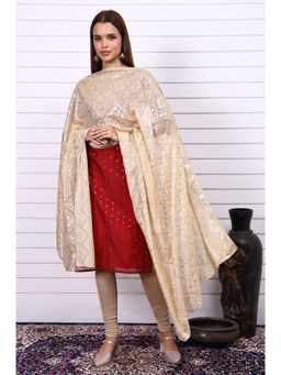 Aurelia - Gold Floral Foil Printed Dupatta