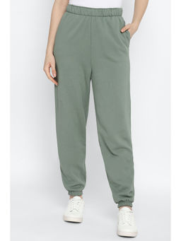 American Eagle - Women Green Fleece Boyfriend Jogger