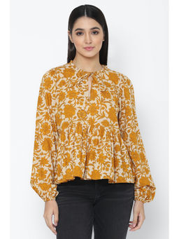 American Eagle - Women Multi Color Keyhole Neck Blouse