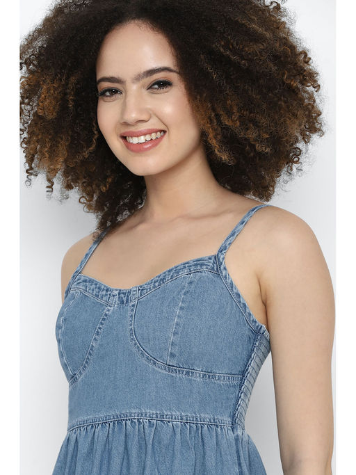 american eagle denim babydoll dress AE Denim Embroidered Mini Dress Women's Multi M