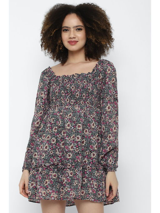 chinese dress ladies American Eagle Women U-0395-6987-100 Pintuck Long-Sleeve Babydoll Mini Dress  XL White: Buy Online at Best Price in Egypt main image 1