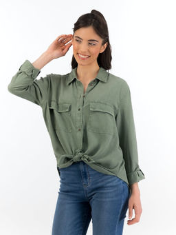 American Eagle - Women Green Button Up Shirt