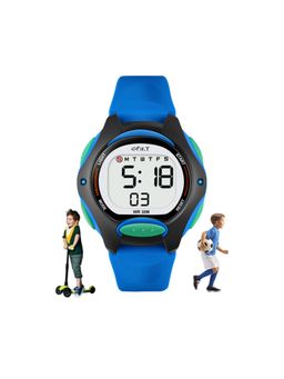 Spiky - Round Blue Digital Watches Solid Pattern Silicone Strap Stylish Look