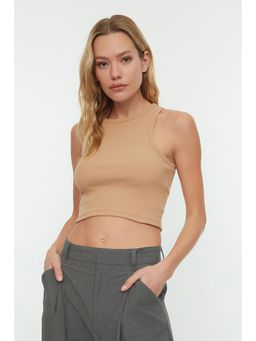 Trendyol - Women's Super Slim Brown Tops