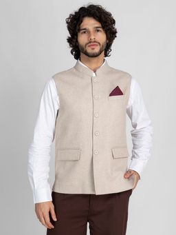 Lure Urban - Men's Brown Mandarin Collar Nehru Jacket