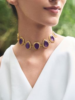 Aulerth - Wild Purple Choker By Tribe Amrapali