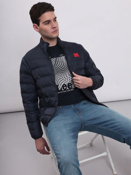 Lee - Men Solid Blue Regular Fit Jacket