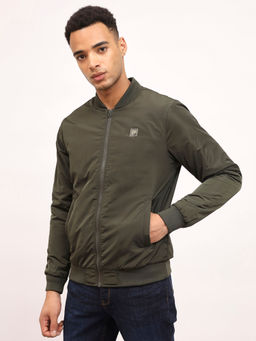 Lee - Men Solid Green Relaxed Fit Jacket