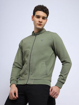 Lee - Men Solid Olive Regular Fit Jacket