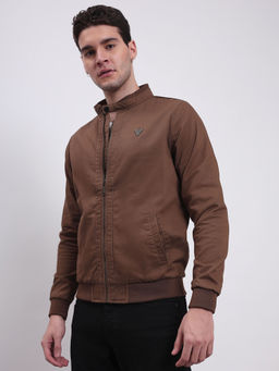 Lee - Men Solid Brown Regular Fit Jacket