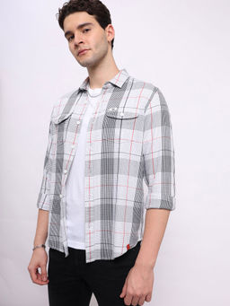 Lee - Men Checks White Regular Fit Shirt