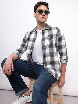 Lee - Men Checks Green Slim Fit Shirt