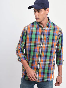 Lee - Men Checks Green Relaxed Fit Shirt