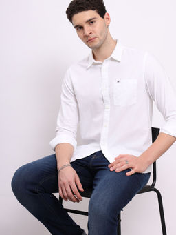 Lee - Men Solid White Regular Fit Shirt