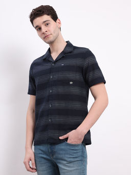 Lee - Men Stripes Blue Regular Fit Shirt