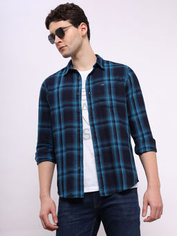 Lee - Men Checks Blue Regular Fit Shirt