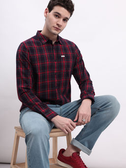 Lee - Men Checks Red Regular Fit Shirt