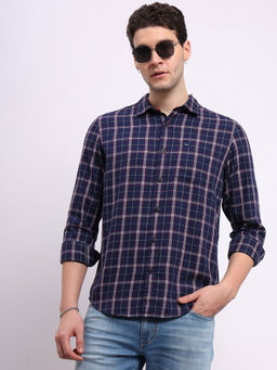 Lee - Men Checks Blue Regular Fit Shirt