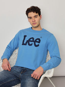Lee - Mens Logo Blue Logo Slim Sweatshirt