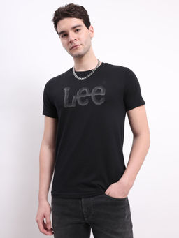 Lee - Men Logo Black Crew Neck Slim Fit T-Shirt