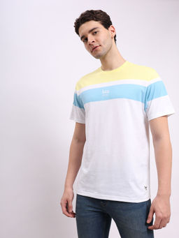 Lee - Men Chevron White Crew Neck Regular Fit T-Shirt