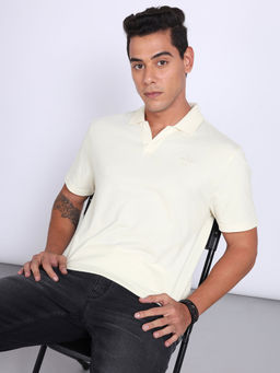 Lee - Men Solid White Regular Fit Polo T-Shirt