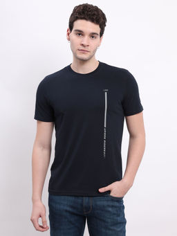 Lee - Men Graphic Print Blue Crew Neck T-Shirt