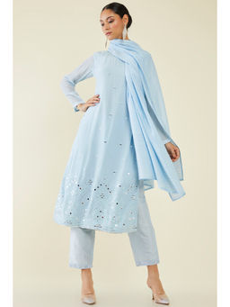 Soch - Women Blue Georgette Embroidered Suit (Set of 3)