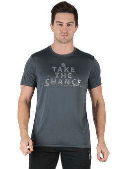 Rock.it - Men Grey Round Neck Regular Fit Half Sleeve T-shirt
