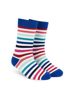 Dynamocks - Men & Women Cotton Stripes Crew Length Multi-Color Socks