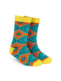 Dynamocks - Men & Women Cotton Printed Crew Length Multi-Color Socks