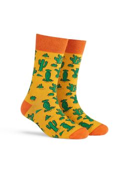 Dynamocks - Men & Women Cotton Printed Crew Length Yellow Socks