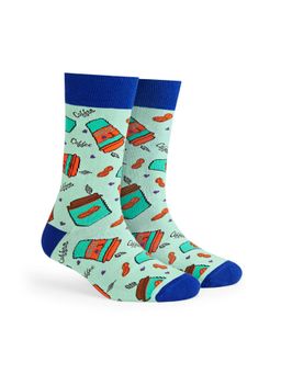 Dynamocks - Men & Women Cotton Printed Crew Length Green Socks