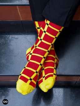 Dynamocks - Men & Women Cotton Printed Crew Length Multi-Color Socks