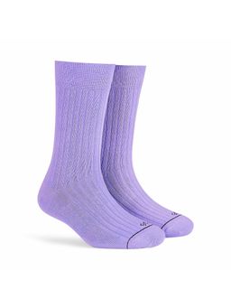 Dynamocks - Men & Women Cotton Stripes Crew Length Lavender Socks