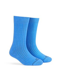 Dynamocks - Men & Women Cotton Stripes Crew Length Blue Socks